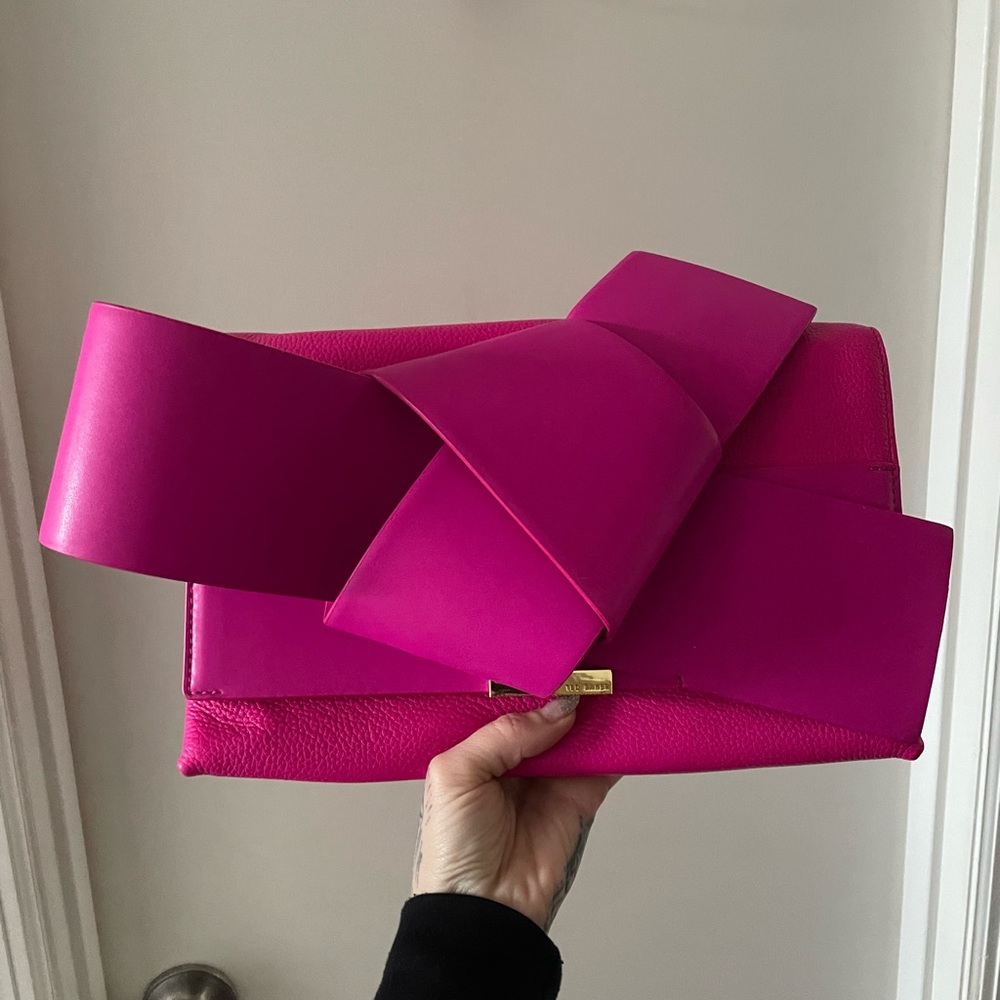 Ted Baker Hot Pink Bow Clutch